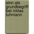 Sinn als Grundbegriff bei Niklas Luhmann