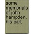 Some Memorials Of John Hampden, His Part