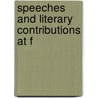 Speeches And Literary Contributions At F door Chauncey Mitchell Depew