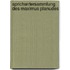 Sprichwrtersammlung Des Maximus Planudes