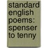 Standard English Poems: Spenser To Tenny