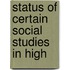 Status Of Certain Social Studies In High