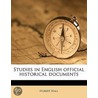 Studies In English Official Historical D door Onbekend