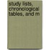 Study Lists, Chronological Tables, And M