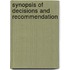 Synopsis Of Decisions And Recommendation