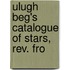 Ulugh Beg's Catalogue Of Stars, Rev. Fro