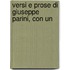 Versi E Prose Di Giuseppe Parini, Con Un