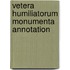 Vetera Humiliatorum Monumenta Annotation