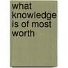 What Knowledge Is Of Most Worth door Herbert Spencer