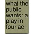 What The Public Wants: A Play In Four Ac