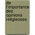 de L'Importance Des Opinions Religieuses