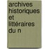 Archives Historiques Et Littéraires Du N