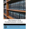 Beiträge Zur Funktionen-Lehre ... door Friedrich Pietzker