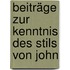 Beiträge Zur Kenntnis Des Stils Von John