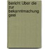 Bericht Über Die Zur Bekanntmachung Geei
