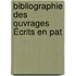 Bibliographie Des Ouvrages Écrits En Pat