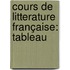 Cours De Litterature Française: Tableau