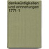 Denkwürdigkeiten Und Erinnerungen 1771-1