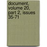 Document, Volume 20, Part 2, Issues 35-71 door New York
