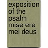 Exposition of the Psalm Miserere Mei Deus door Girolamo Savonarola