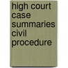 High Court Case Summaries Civil Procedure by Unknown