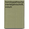 Homöopathische Vierteljahrschrift, Volum door Anonymous Anonymous