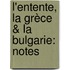 L'Entente, La Grèce & La Bulgarie: Notes