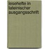 Lesehefte in Lateinischer Ausgangsschrift