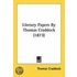 Literary Papers By Thomas Craddock (1873)