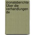 Monatsberichte Über Die Verhandlungen De