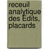 Receuil Analytique Des Édits, Placards