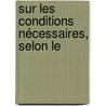 Sur Les Conditions Nécessaires, Selon Le door Birger Kristoffer Grenander