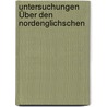 Untersuchungen Über Den Nordenglichschen door Otto Retzlaff
