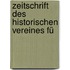 Zeitschrift Des Historischen Vereines Fü