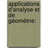Applications D'Analyse Et De Géométrie: by Poncelet