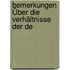 Bemerkungen Über Die Verhältnisse Der De