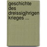 Geschichte Des Dreissigjhrigen Krieges ... door Anton�N. Gindely