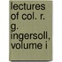 Lectures Of Col. R. G. Ingersoll, Volume I