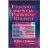 Personality And Social Psychology Research door Onbekend