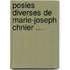 Posies Diverses de Marie-Joseph Chnier ...
