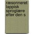 Ræsonneret Lappisk Sproglære Efter Den S