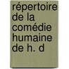 Répertoire De La Comédie Humaine De H. D door Jules Francois Christophe