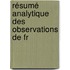 Résumé Analytique Des Observations De Fr