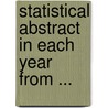Statistical Abstract In Each Year From ... door Onbekend