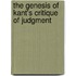 The Genesis Of Kant's Critique Of Judgment