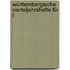 Württembergische Vierteljahrshefte Für L
