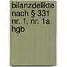 Bilanzdelikte Nach § 331 Nr. 1, Nr. 1a Hgb by Jutta Gratopp