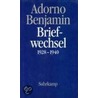 Briefwechsel 1928 - 1940. Adorno / Benjamin door Theodor W. Adorno