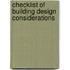 Checklist of Building Design Considerations