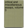 Critical And Miscellaneous Essays, Volume 3 door Thomas Carlyle
